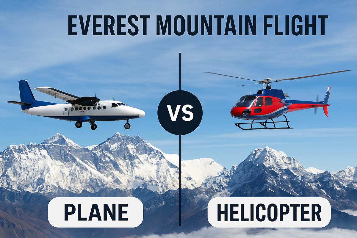 Everest Mountain Flight – Plane vs Helicopter: Cost, Views, Duration & Which to Choose